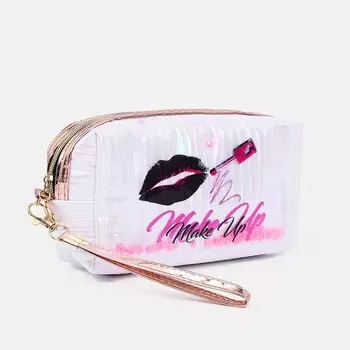 Косметичка дорожная на молнии, с ручкой, цвет розовый