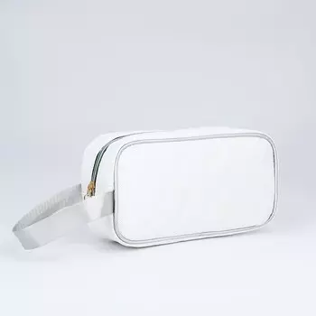 Косметичка дорожная на молнии, с ручкой, цвет белый