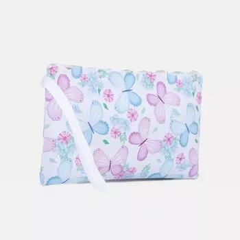 Косметичка на молнии, цвет белый/сиреневый