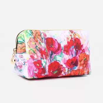 Косметичка дорожная на молнии, цвет белый/разноцветный