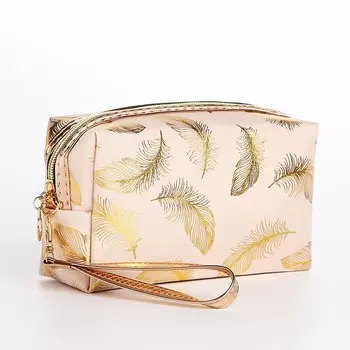 Косметичка на молнии, цвет бежево-розовый