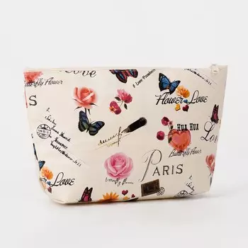 Косметичка на молнии, цвет бежевый