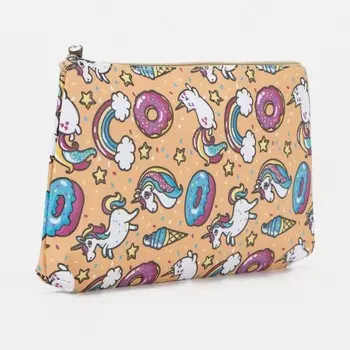 Косметичка на молнии, цвет бежевый