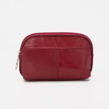 Косметичка на молнии, цвет бордовый