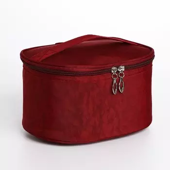 Косметичка на молнии, с ручкой, цвет бордовый