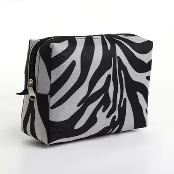 Косметичка на молнии, цвет чёрно/белый