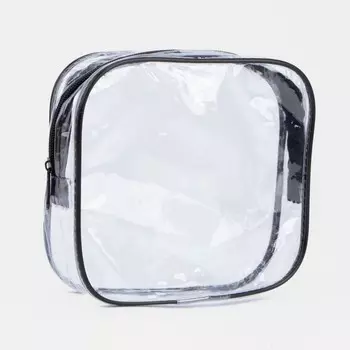 Косметичка на молнии, цвет чёрный/прозрачный