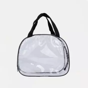 Косметичка на молнии, цвет прозрачный/чёрный