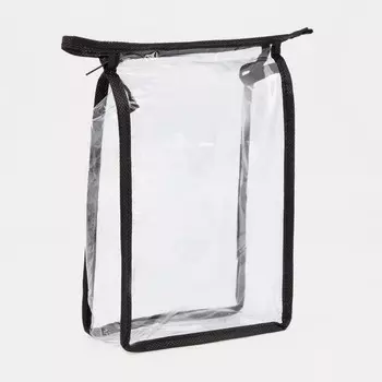 Косметичка на молнии, цвет чёрный/прозрачный