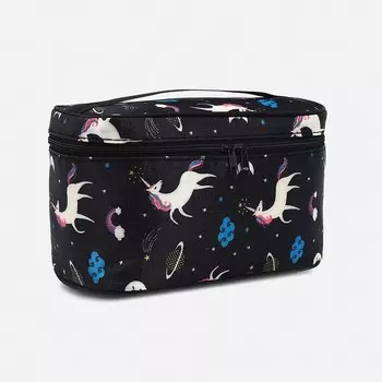 Косметичка на молнии, с ручкой, цвет чёрный