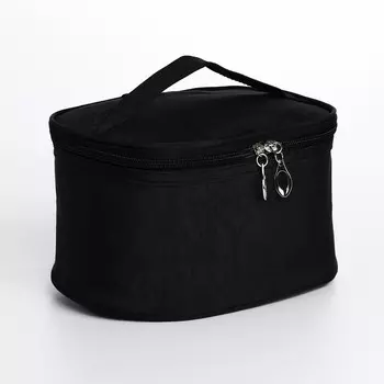 Косметичка на молнии, с ручкой, цвет чёрный