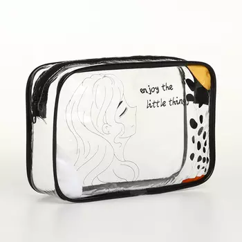 Косметичка на молнии, цвет чёрный