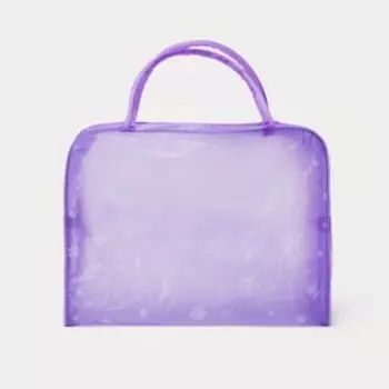 Косметичка-сумка на молнии для бассейна, с ручками, с принтом, сиреневая