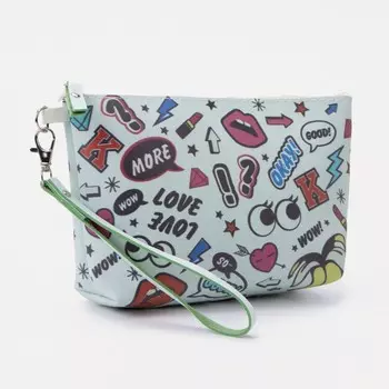 Косметичка на молнии, цвет голубой