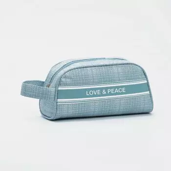 Косметичка на молнии, цвет голубой