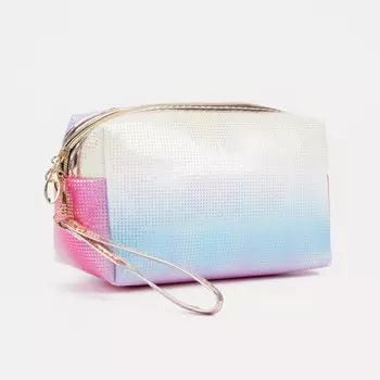 Косметичка на молнии, цвет голубой
