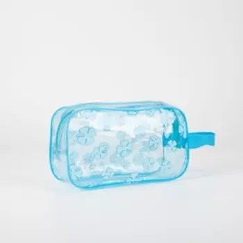 Косметичка на молнии для бассейна, с ручкой, с принтом «Клевер», голубая