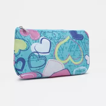 Косметичка на молнии, цвет голубой