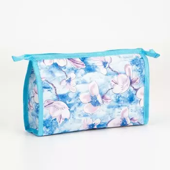 Косметичка на молнии, цвет голубой