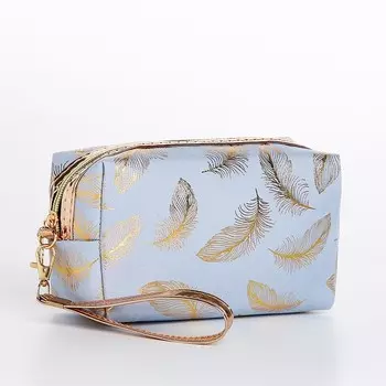 Косметичка на молнии, цвет голубой