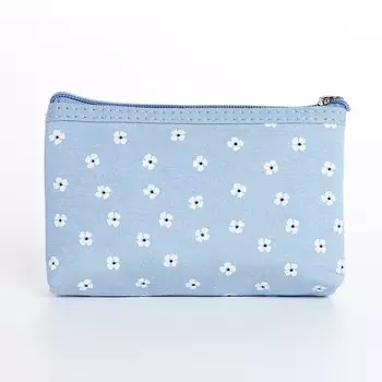 Косметичка на молнии, цвет голубой