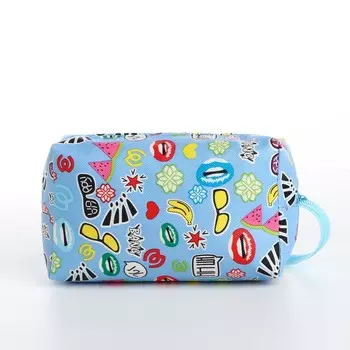 Косметичка на молнии, цвет голубой