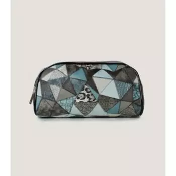 Косметичка на молнии, цвет голубой/серый