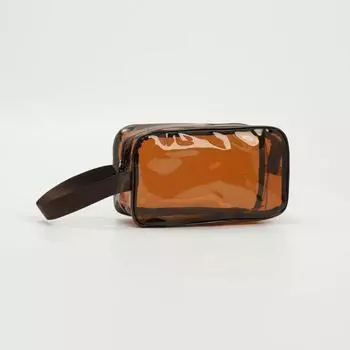 Косметичка на молнии, цвет коричневый