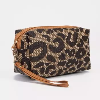 Косметичка на молнии, цвет коричневый