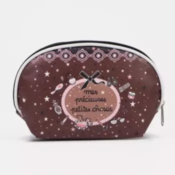 Косметичка на молнии, цвет коричневый