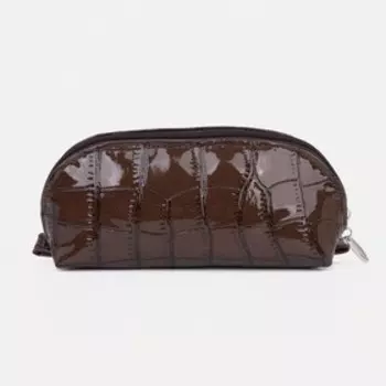 Косметичка на молнии, цвет коричневый