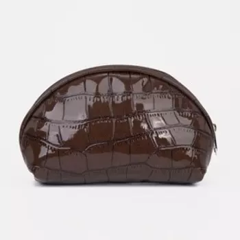 Косметичка на молнии, цвет коричневый