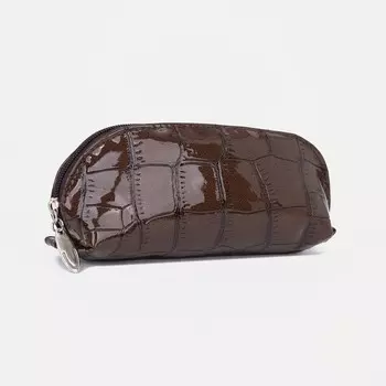 Косметичка на молнии, цвет коричневый