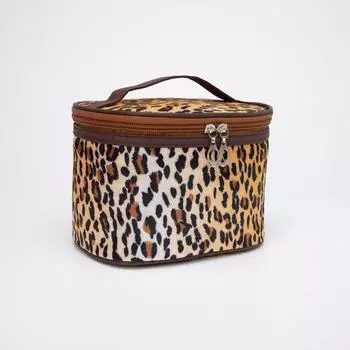 Косметичка на молнии, цвет коричневый