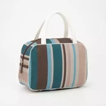 Косметичка на молнии, цвет коричневый/синий