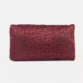 Косметичка-пенал на молнии, маленькая, с буквами, бордовая