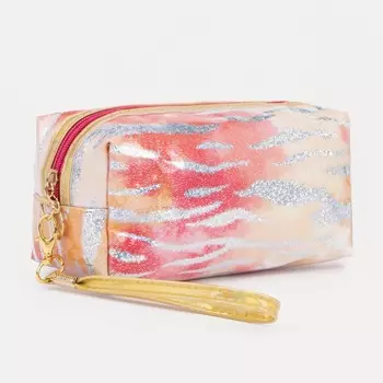 Косметичка на молнии, цвет красный