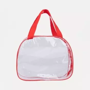 Косметичка на молнии, цвет прозрачный/красный