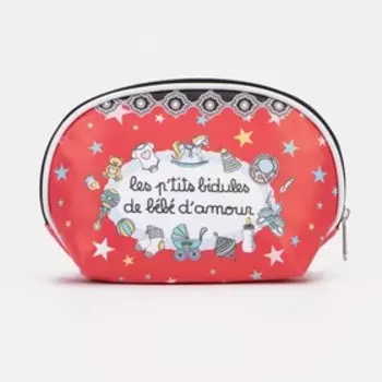 Косметичка на молнии, цвет красный