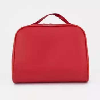 Косметичка на молнии, с ручкой, цвет красный