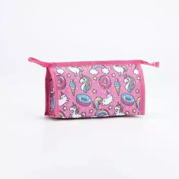 Косметичка на молнии, цвет малиновый
