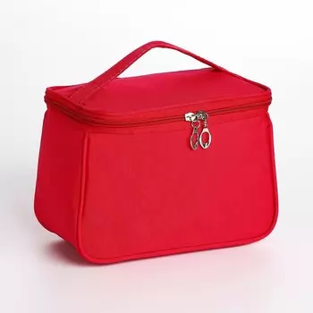 Косметичка на молнии, с ручкой, цвет малиновый