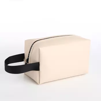 Косметичка дорожная на молнии, с ручкой, цвет молочный