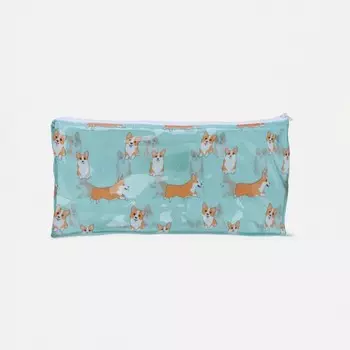 Косметичка-пенал на молнии, с рисунком, мятная