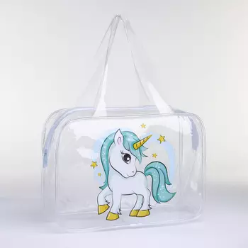 Косметичка на молнии, с ручками, цвет прозрачный