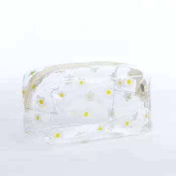 Косметичка на молнии, цвет прозрачный/белый