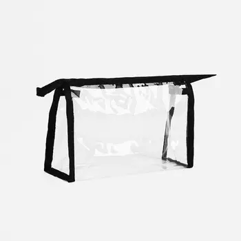 Косметичка на молнии, цвет прозрачный/чёрный