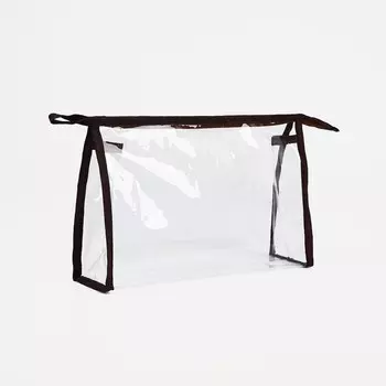 Косметичка на молнии, цвет прозрачный/коричневый