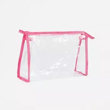 Косметичка на молнии, цвет прозрачный/розовый