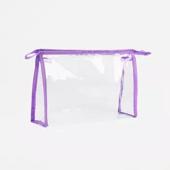 Косметичка на молнии, цвет прозрачный/сиреневый